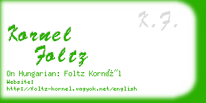 kornel foltz business card